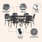 Preview: Garten Essgruppe 7 pcs Schwarz Aluminium