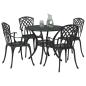 Preview: Garten Essgruppe 5 pcs Schwarz Aluminium
