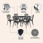 Preview: Garten Essgruppe 7 pcs Schwarz Aluminium
