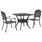 Preview: Gartentisch Set 3 pcs Schwarz Gussaluminium