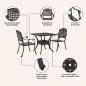 Preview: Gartentisch Set 3 pcs Schwarz Gussaluminium