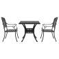 Preview: Gartentisch Set 3 pcs Schwarz Gussaluminium