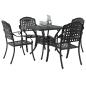 Preview: Gartentisch Set 5 pcs Schwarz Gussaluminium