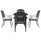Preview: Gartentisch Set 5 pcs Schwarz Gussaluminium