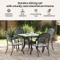 Preview: Gartentisch Set 5 pcs Schwarz Gussaluminium