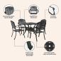 Preview: Gartentisch Set 5 pcs Schwarz Gussaluminium