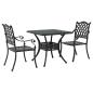 Preview: Gartentisch Set 3 pcs Schwarz Gussaluminium