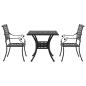 Preview: Gartentisch Set 3 pcs Schwarz Gussaluminium