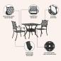 Preview: Gartentisch Set 3 pcs Schwarz Gussaluminium