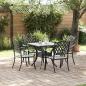 Preview: ARDEBO.de - Gartentisch Set 5 pcs Schwarz Gussaluminium
