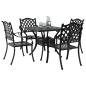 Preview: Gartentisch Set 5 pcs Schwarz Gussaluminium