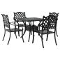 Preview: Gartentisch Set 5 pcs Schwarz Gussaluminium