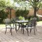 Preview: Gartentisch Set 5 pcs Schwarz Gussaluminium