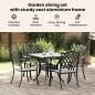 Preview: Gartentisch Set 5 pcs Schwarz Gussaluminium