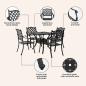 Preview: Gartentisch Set 5 pcs Schwarz Gussaluminium