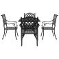 Preview: Gartentisch Set 5 pcs Schwarz Gussaluminium