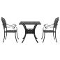 Preview: Gartentisch Set 3 pcs Schwarz Gussaluminium