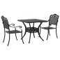 Preview: Gartentisch Set 3 pcs Schwarz Gussaluminium