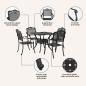 Preview: Gartentisch Set 5 pcs Schwarz Gussaluminium