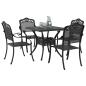 Preview: Gartentisch Set 5 pcs Schwarz Gussaluminium
