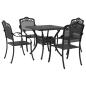 Preview: Gartentisch Set 5 pcs Schwarz Gussaluminium