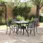 Preview: Gartentisch Set 5 pcs Schwarz Gussaluminium