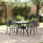 Preview: Gartentisch Set 5 pcs Schwarz Gussaluminium