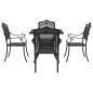 Preview: Gartentisch Set 5 pcs Schwarz Gussaluminium