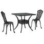 Preview: Gartentisch Set 3 pcs Schwarz Gussaluminium
