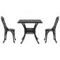 Preview: Gartentisch Set 3 pcs Schwarz Gussaluminium
