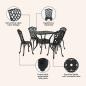 Preview: Gartentisch Set 5 pcs Schwarz Gussaluminium