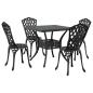 Preview: Gartentisch Set 5 pcs Schwarz Gussaluminium