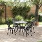 Preview: Gartentisch Set 5 pcs Schwarz Gussaluminium