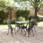 Preview: Gartentisch Set 5 pcs Schwarz Gussaluminium