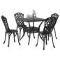 Preview: Gartentisch Set 5 pcs Schwarz Gussaluminium
