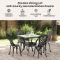 Preview: Gartentisch Set 5 pcs Schwarz Gussaluminium