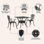 Preview: Gartentisch Set 3 pcs Schwarz Gussaluminium