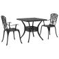 Preview: Gartentisch Set 3 pcs Schwarz Gussaluminium