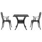 Preview: Gartentisch Set 3 pcs Schwarz Gussaluminium