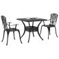 Preview: Gartentisch Set 3 pcs Schwarz Gussaluminium