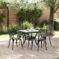 Preview: ARDEBO.de - Gartentisch Set 5 pcs Schwarz Gussaluminium