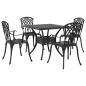 Preview: Gartentisch Set 5 pcs Schwarz Gussaluminium