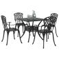 Preview: Gartentisch Set 5 pcs Schwarz Gussaluminium