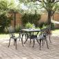 Preview: Gartentisch Set 5 pcs Schwarz Gussaluminium
