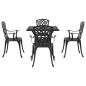 Preview: Gartentisch Set 5 pcs Schwarz Gussaluminium