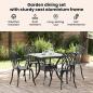 Preview: Gartentisch Set 5 pcs Schwarz Gussaluminium
