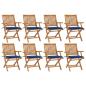 Preview: ARDEBO.de - Klappbare Gartenstühle mit Kissen 8 Stk. Massivholz Teak