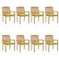 Preview: ARDEBO.de - Stapelbare Gartenstühle mit Kissen 8 Stk. Massivholz Teak