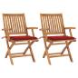 Preview: Gartenstühle 2 Stk. mit Roten Kissen Teak Massivholz
