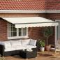 Preview: ARDEBO.de - Manueller Markisenrahmen mit LEDs Creme und Anthrazit 2,5 x 2 m